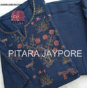 Embroidered Linen Cotton Kurti With Pant-ISKWKUDB030424B/DB030424M/DB030424K