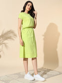 Cyber Lime Crop Top and Skirt- #CRD030