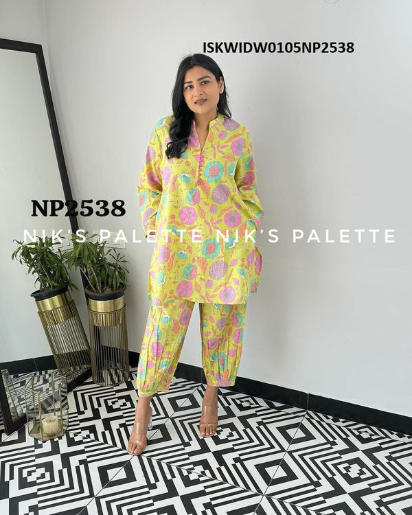 Printed Cotton Co-Ord Set-ISKWIDW0105NP2538