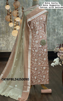 Chanderi Silk Kurti With Bottom And Zari Weaved Dupatta-ISKWFBL24050090