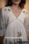 Floral Printed Cotton Tunic-ISKWTU0506OMK2821