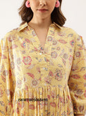 Floral Printed Cotton Tunic-ISKWTU05068491