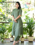 Cotton Kantha Weaved A-Line Kurti With Palazzo-ISKWKU1106PPC/D1193-PPC/D1246