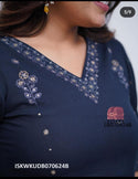 Embroidered Linen Cotton Kurti With Pant-ISKWKUDB070624B