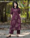 Mughal Printed Cotton Princess Cut A-Line Kurti With Pant-ISKWKU1206PPC/D1452