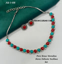 Pure Brass Monalisa Stone Delicate Necklace Set-ISKJW1106AK-i-88