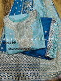 Embroidered Chinon Silk Kurti With Silk Sharara And Dupatta-ISKWSH2606NP2499