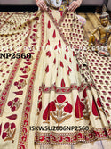 Block Printed Cotton Anarkali Kurti With Pant And Dupatta-ISKWSU2606NP2560
