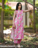 Floral Printed Cotton Kurti With Pant-ISKWKU2606PPC/D1535