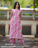 Floral Printed Cotton Kurti With Pant-ISKWKU2606PPC/D1535