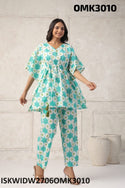 Floral Printed Cotton Co-Ord Set- ISKWIDW2706OMK3010