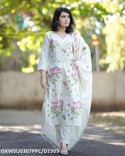 Handloom Cotton Kurti With Cotton Pant And Embroidered Dupatta-ISKWSU0307PPC/D1503