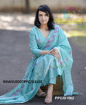 Handloom Cotton Kurti With Cotton Pant And Embroidered Dupatta-ISKWSU0307PPC/D1502