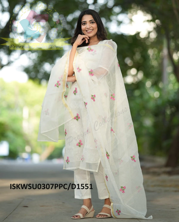 Kota Doriya Kurti With Cotton Pant And Embroidered Dupatta-ISKWSU0307PPC/D1551