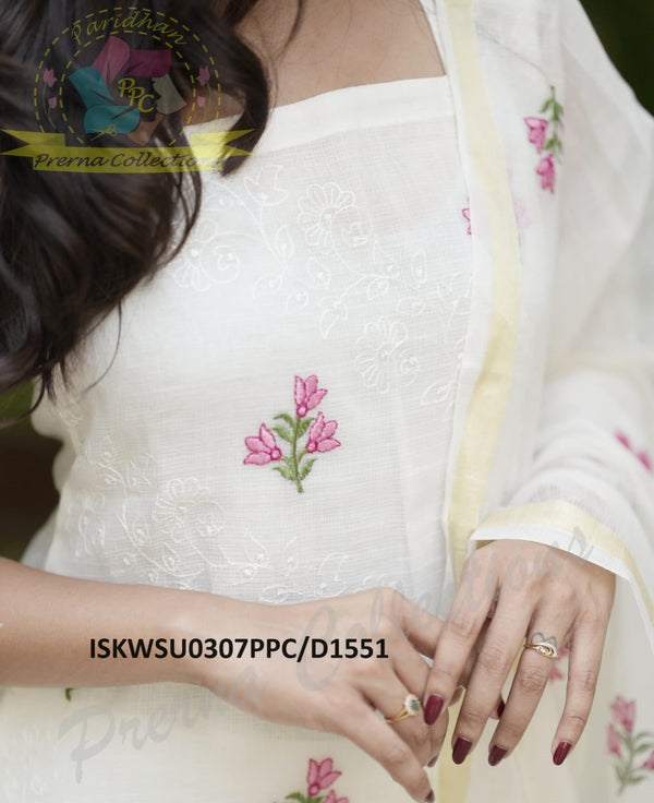 Kota Doriya Kurti With Cotton Pant And Embroidered Dupatta-ISKWSU0307PPC/D1551