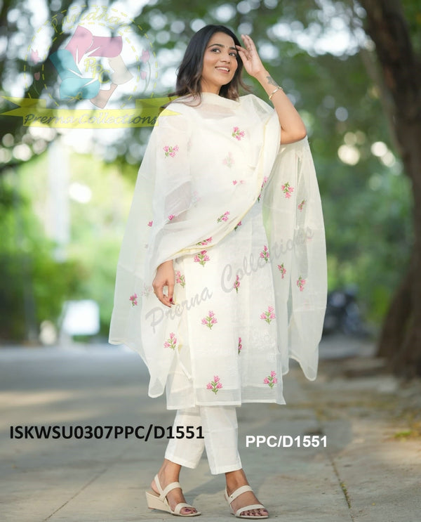 Kota Doriya Kurti With Cotton Pant And Embroidered Dupatta-ISKWSU0307PPC/D1551