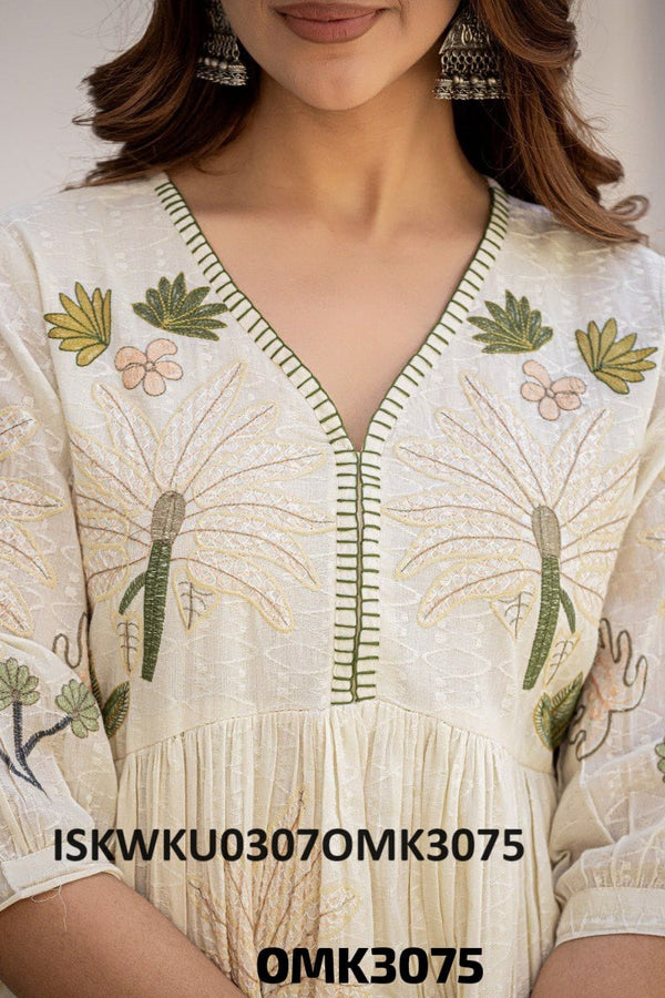 Digital Floral Printed Cotton Kurti With Pant-ISKWKU0307OMK3075