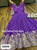 Self Weaving Silk Gown With Banarasi Dupatta-ISKWGN0407AGC4060