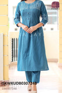 Embroidered Cotton Kurti With Pant-ISKWKUDB030724B