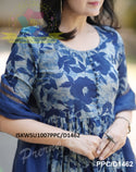 Indigo Printed Cotton Anarkali Kurti With Pant And Kota Doriya Dupatta-ISKWSU1007PPC/D1462