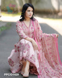 Mughal Printed Cotton Anarkali Kurti With Pant And Malmal Cotton Dupatta-ISKWSU1007PPC/D1429