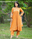 Handloom Kurti With Pant And Hand Block Printed Chanderi Dupatta-ISKWSU1007PPC/D1136