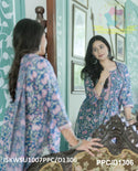 Hand Block Printed Cotton Kurti With Pant And Kota Doriya Dupatta-ISKWSU1007PPC/D1306