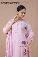 Embroidered Cotton Kurti With Pant And Dupatta Crushed Dupatta-ISKWSUFC100724P