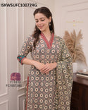 Printed Cotton Kurti With Pant And Dupatta-ISKWSUFC100724G