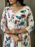 Digital Printed Cotton Anarkali Kurti With Rayon Pant And Kota Check Dupatta-ISKWSU100767898