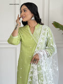 Cotton Kurti With Pant And Embroidered Dupatta-ISKWSU100767891