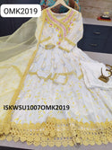 Floral Printed Cotton Kurti With Pant And Chiffon Dupatta-ISKWSU1007OMK2019