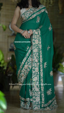 Embroidered Georgette Saree With Blouse-ISKWSR1107HS3096