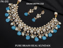 Pure Brass Real Kundan Jewelry Set-ISKJW1007PK-I232