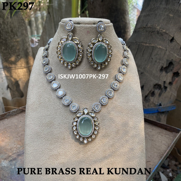 Pure Copper Rajwadi Plating Necklace Set-ISKJW1007PK-I297