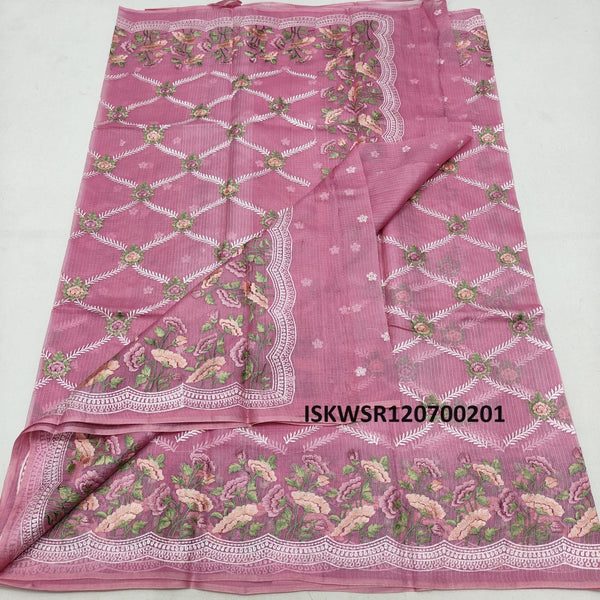 Embroidered Kota Silk Saree With Blouse-ISKWSR120700201