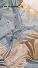 Banarasi Weaved Handloom Kora Organza Silk Saree With Blouse-ISKWSR120700205