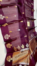 Banarasi Weaved Handloom Kora Silk Saree Blouse-ISKWSR120700210