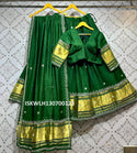 Embroidered Modal Gaji Silk Lehenga With Blouse And Dupatta-ISKWLH130700123
