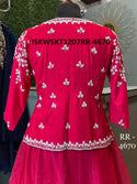 Embroidered Organza Skirt With Dola Silk Peplum Top And Organza Dupatta-ISKWSKT1207RR-4670