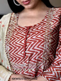Printed Modal Silk Kurti With Pant And Self Modal Chanderi Dupatta-ISKWSU1507VC2402