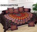 Printed Cotton Bedsheet With Pillow Cover And Cushion Cover-ISKBDS16075704