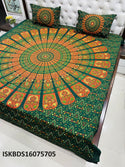 Mandala Print Cotton Bedsheet With Pillow Cover-ISKBDS16075705