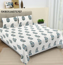 Hand Block Printed Cotton Jumbo Size Bedsheet With Pillow Cover-ISKBDS16075707