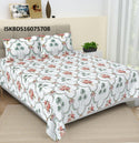 Hand Block Printed Cotton Jumbo Size Bedsheet With Pillow Cover-ISKBDS16075708