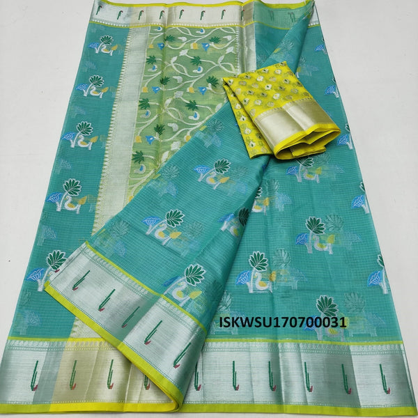 Zari Weaved Kota Silk Saree With Blouse-ISKWSU170700031