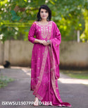 Banarasi Weaved Silk Kurti With Pant And Dupatta-ISKWSU1907PPC/D1268