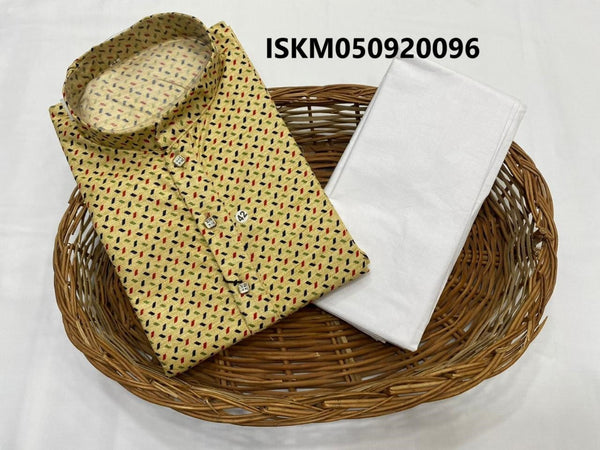 Printed Imported Men's Kurta With Pant-ISKM050920096