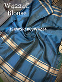 Handloom Kanchi Silk Saree With Contrast Blouse-ISKWSR1009W4224