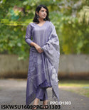 Embroidered Cotton Silk Kurti With Pant And Dupatta-ISKWSU1609PPC/D1303